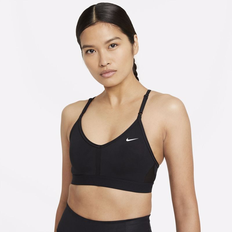 Nike Indy V-Neck Women's Bra, Black/White 