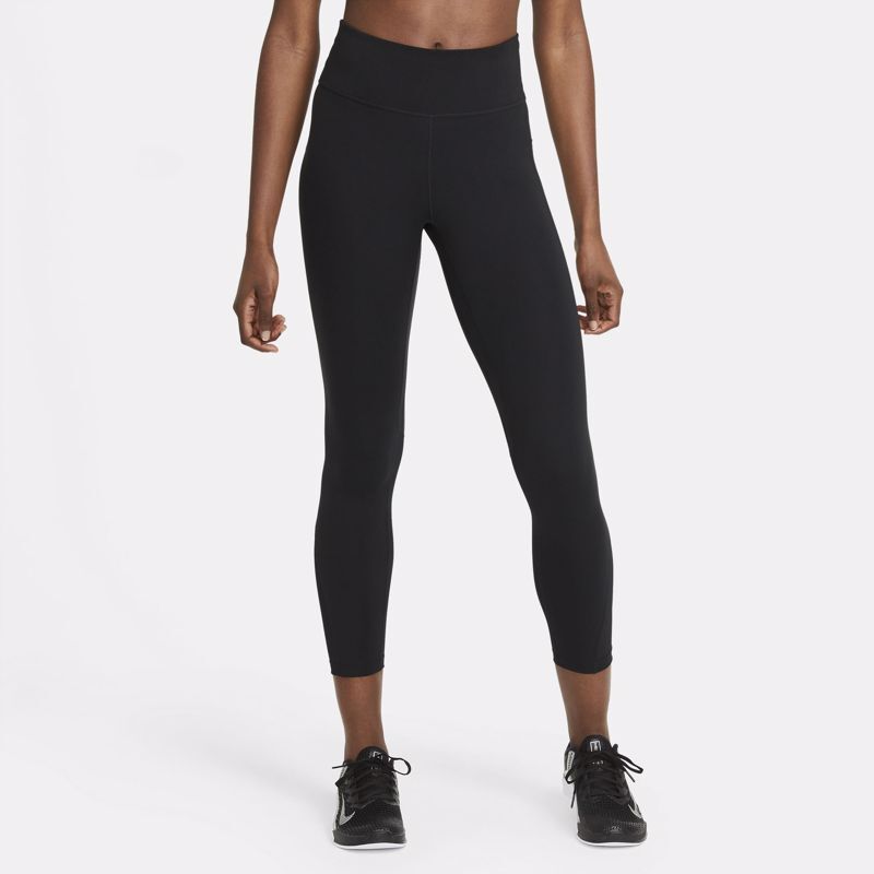Nike One Mid Rise 7/8 Training Leggings, Black/White 