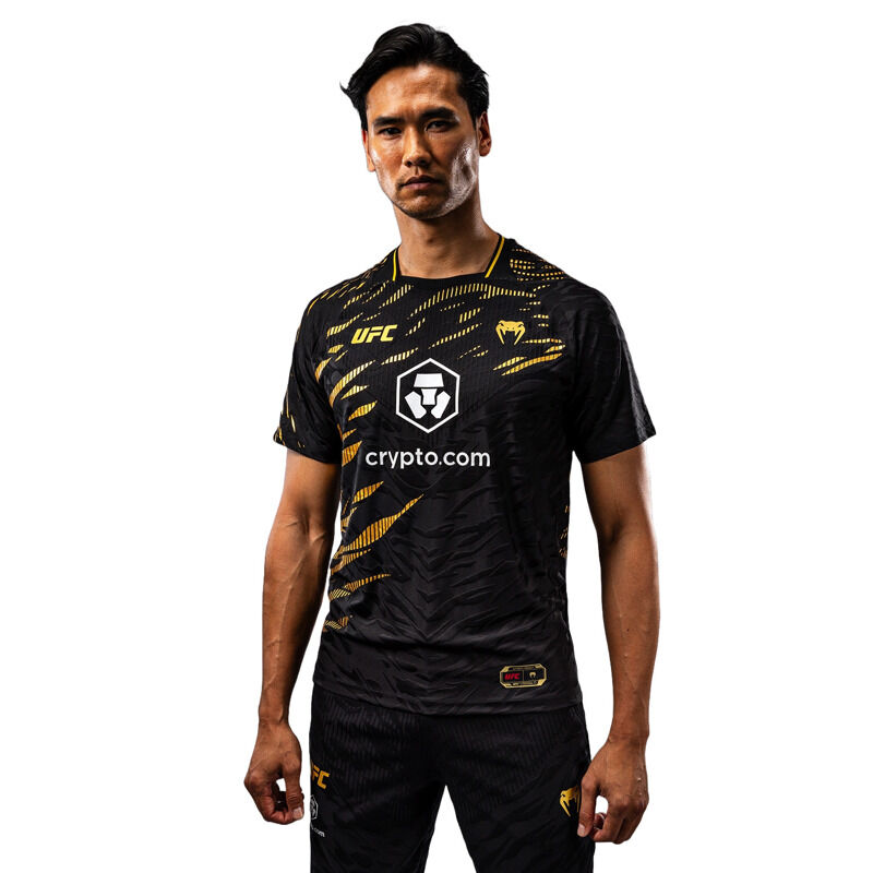 UFC Fusion by Venum Authentic Fight Night Men’s Walkout Jersey, Black/Gold 