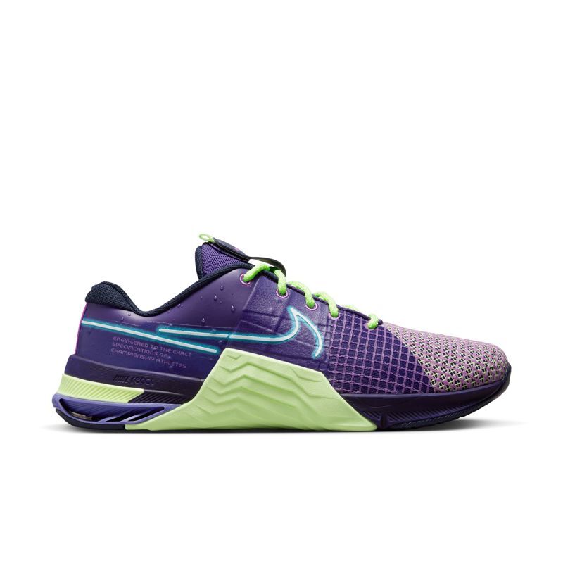 Nike Metcon 8 AMP Training Shoes, Deep Purple/Baltic Blue/Barely Volt 