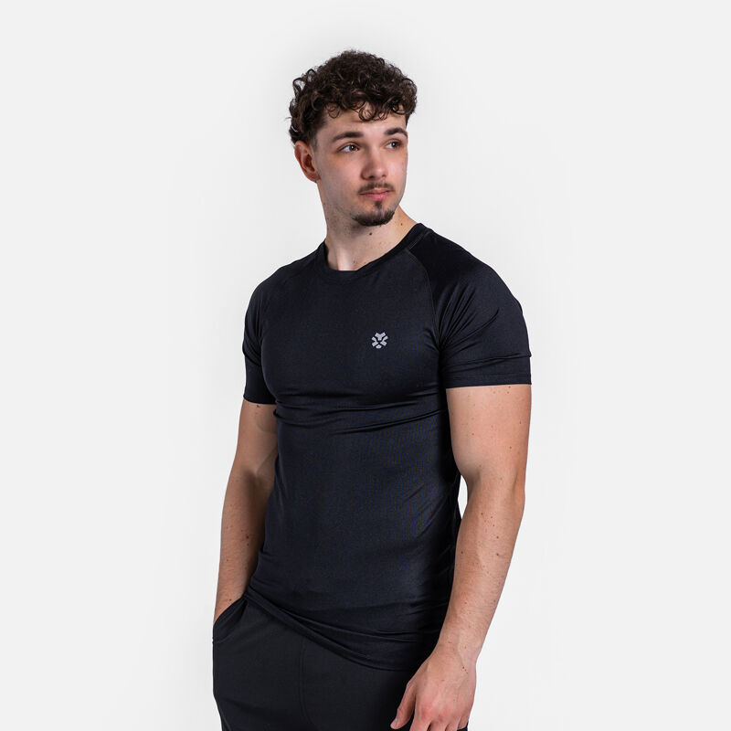 Polleo Men's Endure Compression Short Sleeve T-Shirt, Black 