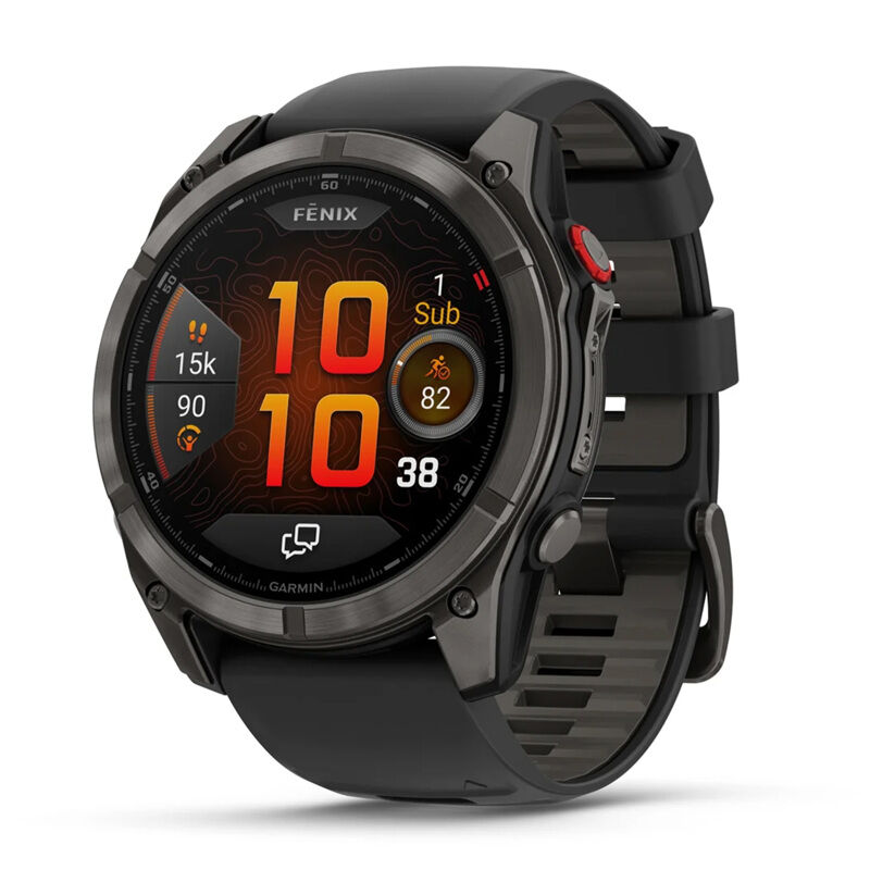 Fenix 8 Pro, 51 mm, AMOLED Sapphire, Carbon Gray DLC Titanium, Black/Pebble Gray
