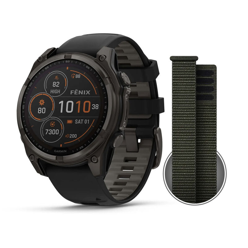 Fenix 8, 47 mm, Solar Black/Pebble Gray + Watch Band UltraFit 2, 22 mm Akcija