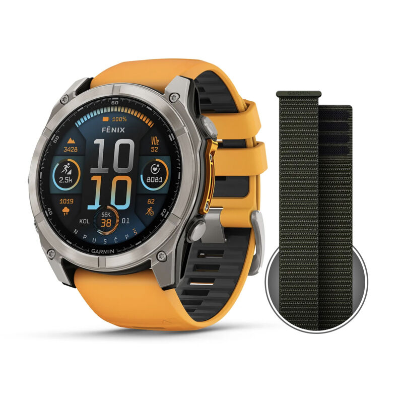 Fenix 8, 51 mm, AMOLED Spark Orange + Watch Band UltraFit 2, 26 mm Akcija