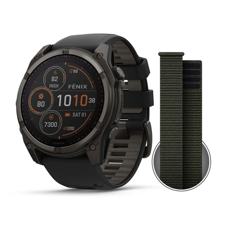Fenix 8, 51 mm, Solar Black/Pebble Gray + Watch Band UltraFit 2, 26 mm Akcija