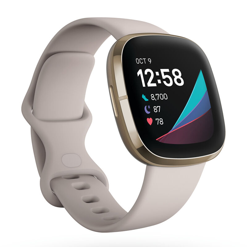 Fitbit Sense, Lunar White/Soft Gold