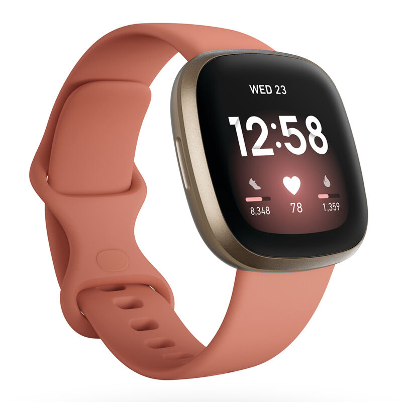 Fitbit Versa 3, Pink Clay/Soft Gold