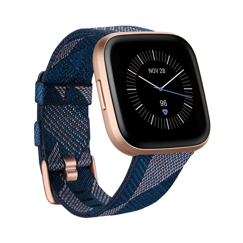 Fitbit Versa 2 SE, Navy/Pink Woven/Copper Rose Aluminum