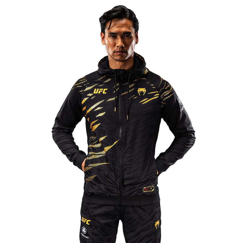 UFC Fusion by Venum Authentic Fight Night Men's Walkout Hoodie, Black/Gold 