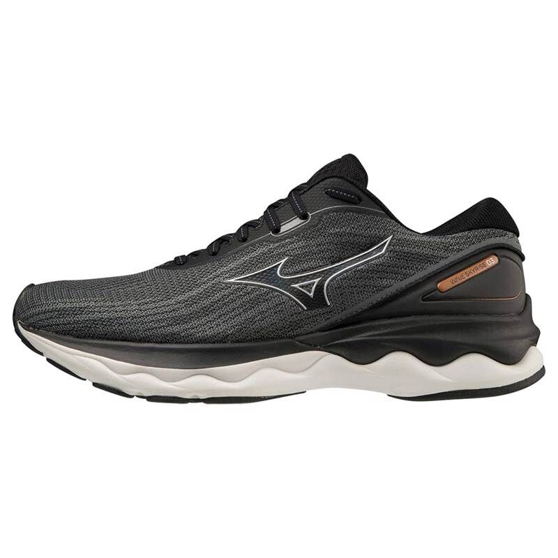 Mizuno Wave Skyrise 3 Running Shoes, Black/Silver/Orange Copper 