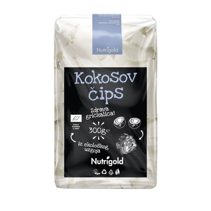 Coconut Chips, Unsweetened, Organic, 300g