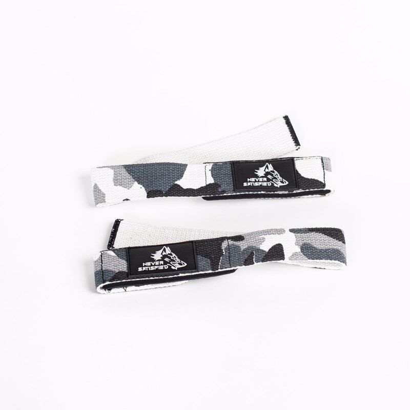 Lifting straps Never Satisfied, Camo-White