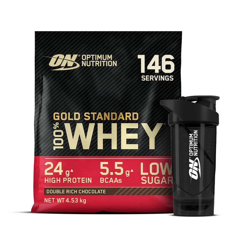 100% Whey Gold Standard, 4,5 kg + Shieldmixer Hero Optimum 700 ml GRATIS