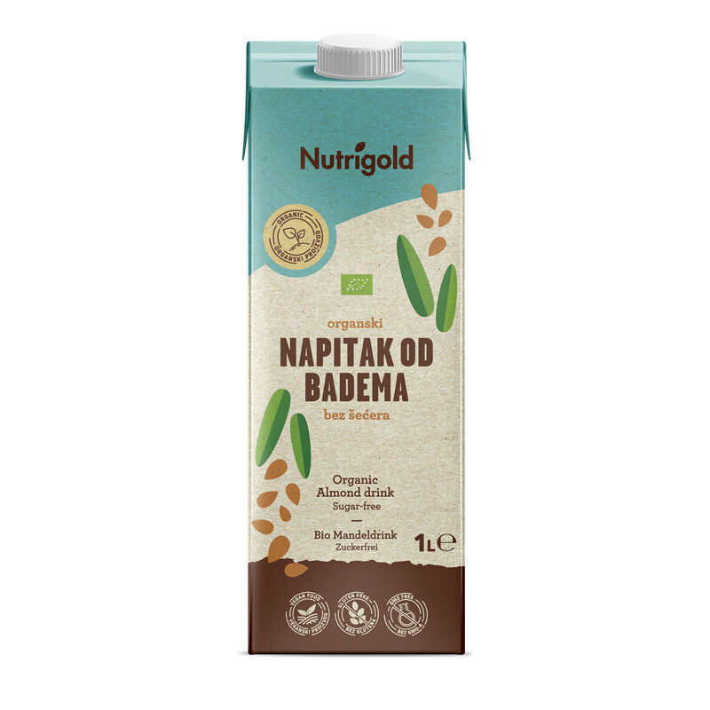 Napitak od badema, bez šećera, organski, 1000 ml