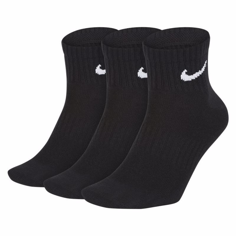 Nike Everyday Lightweight Ankle Traning Socks, 3 Pair, Black/White 