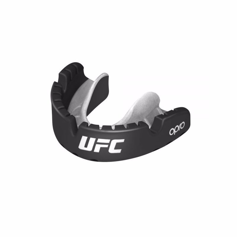 Opro Self-Fit UFC Gold for Braces Mouthguard, Black Metal/Silver