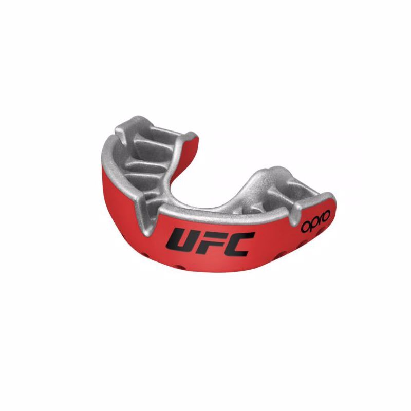 Opro Self-Fit UFC Gold Mouthguard, Red/Silver