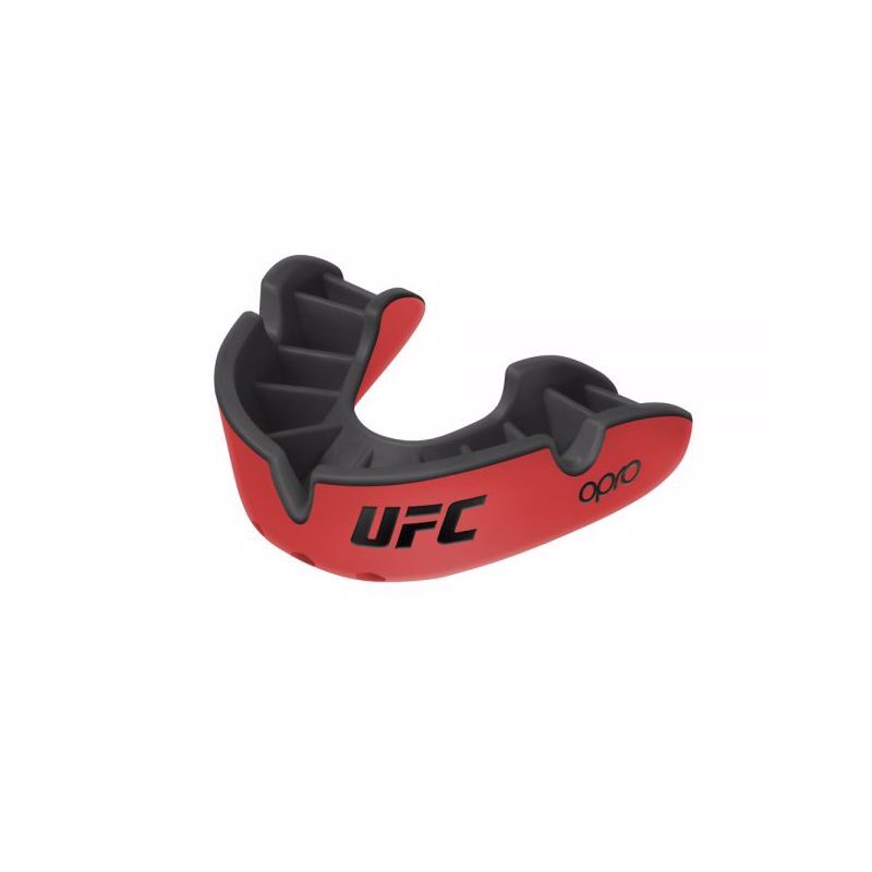 Opro Self-Fit UFC Silver Mouthguard, Red/Black