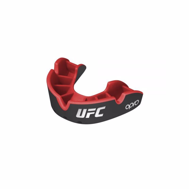 Opro Self-Fit UFC Silver Youth штитник за заби, црн/црвен