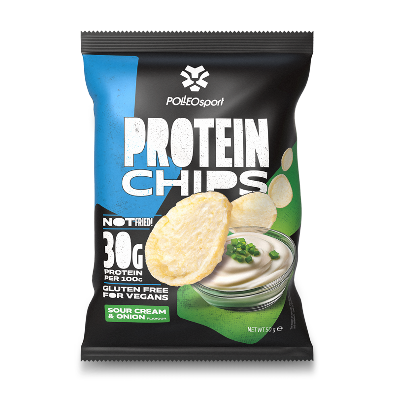 Polleo Sport Protein Chips, Sour Onion, 50 g