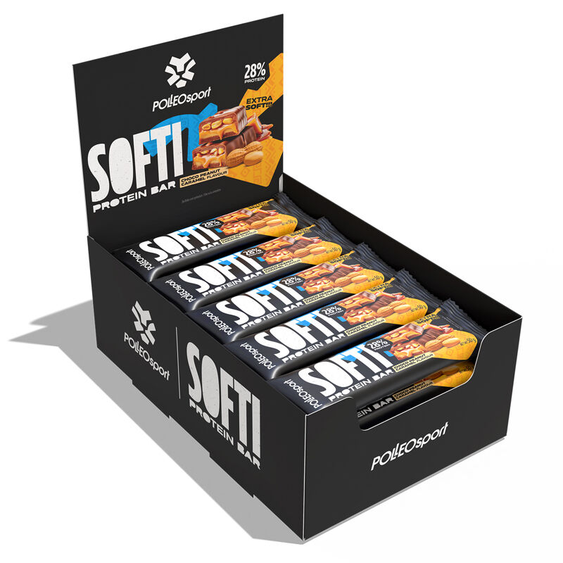 Polleo Sport Softi Protein Bar, Choco Peanut Caramel, 20 x 50 g