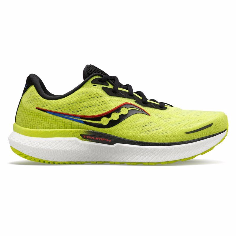 Saucony Triumph 19 Running Shoes, Acid/Blue Raz 