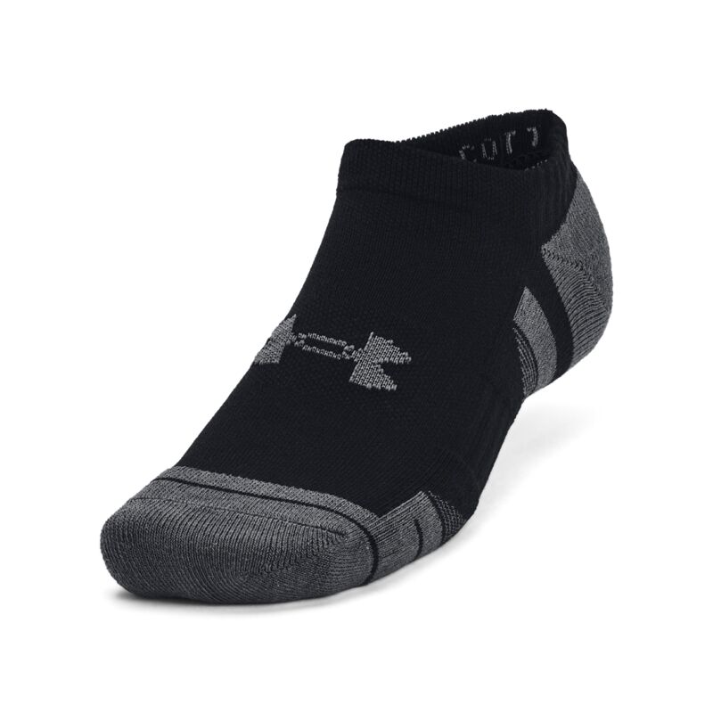 UA Socks Performance Cotton 3pk NS, Black/Pitch Gray 