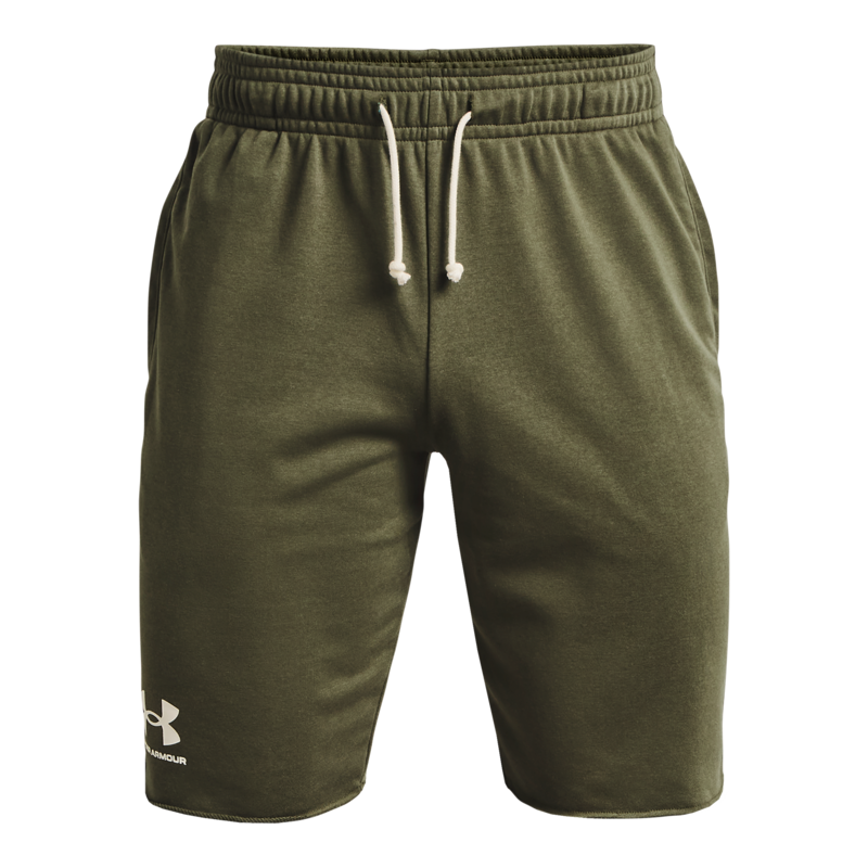 UA Rival Terry Shorts, Marine Green/Onyx White 