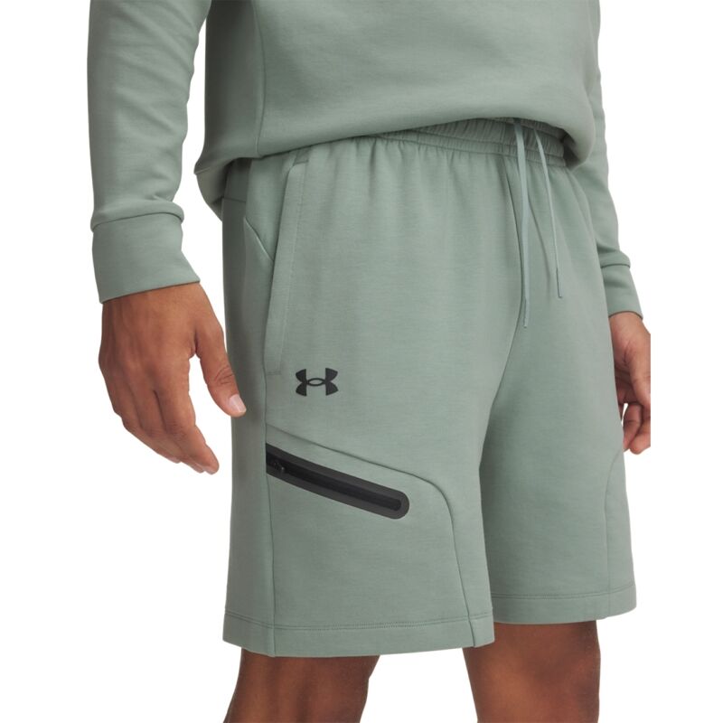 UA Shorts Unstoppable Fleece, Silica Green/Black 