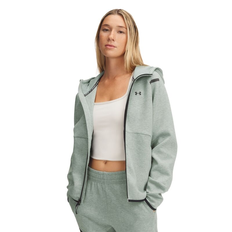 UA Hoody Unstoppable Fleece FZ, Silica Green/Black 