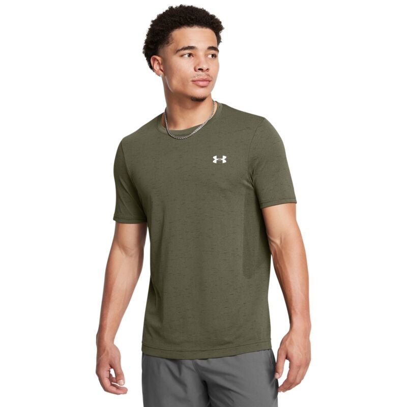 UA Shirt Vanish Seamless SS, Marine OD Green/White 