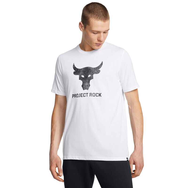 UA Project Rock Payoff Graphic SS Shirt, White/Black 