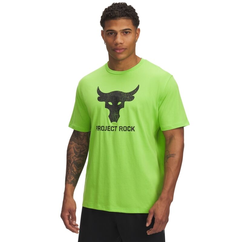UA Shirt Project Rock Brahma Bull SS, Cyber Green/Black 