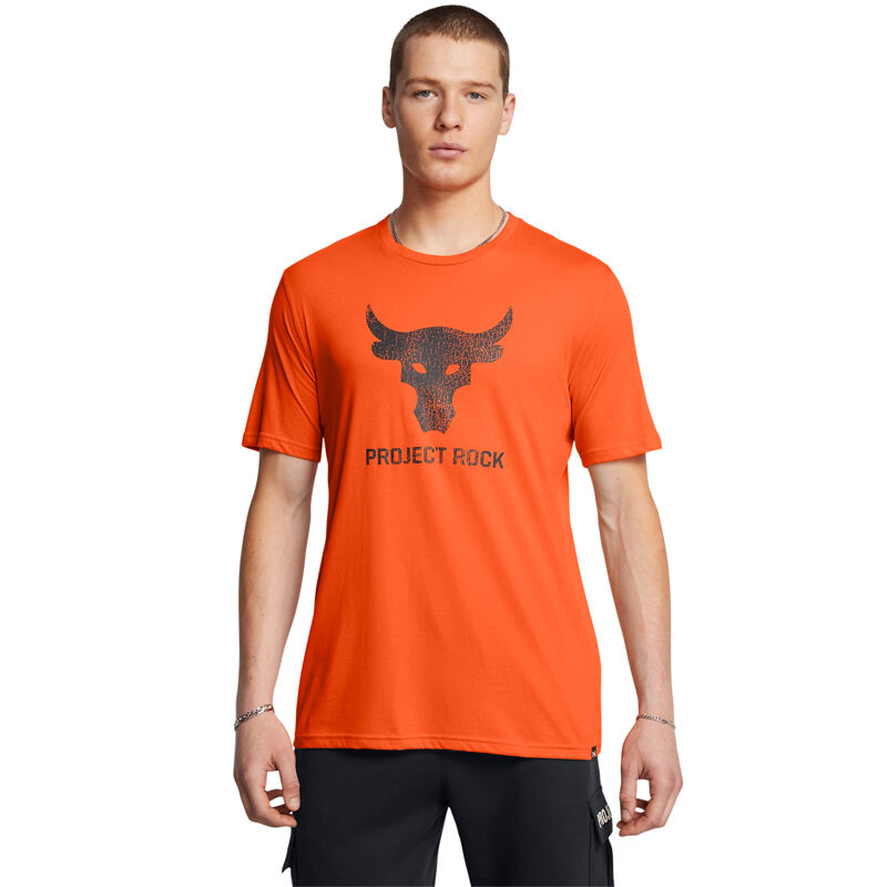 UA Project Rock Payoff Graphic SS Shirt, Team Orange/Black 