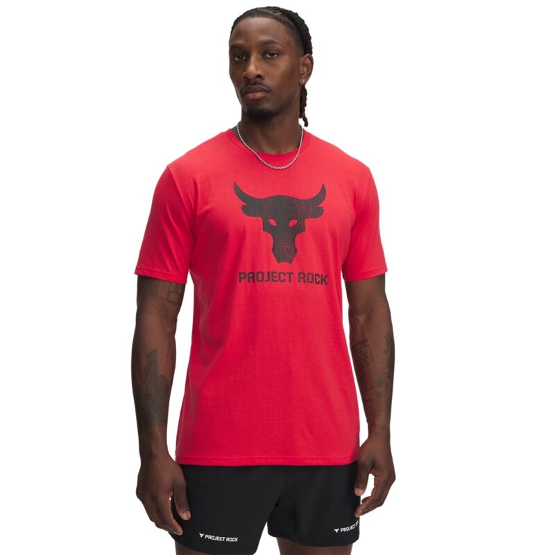 UA Shirt Project Rock Brahma Bull SS, Lava Red/Black  