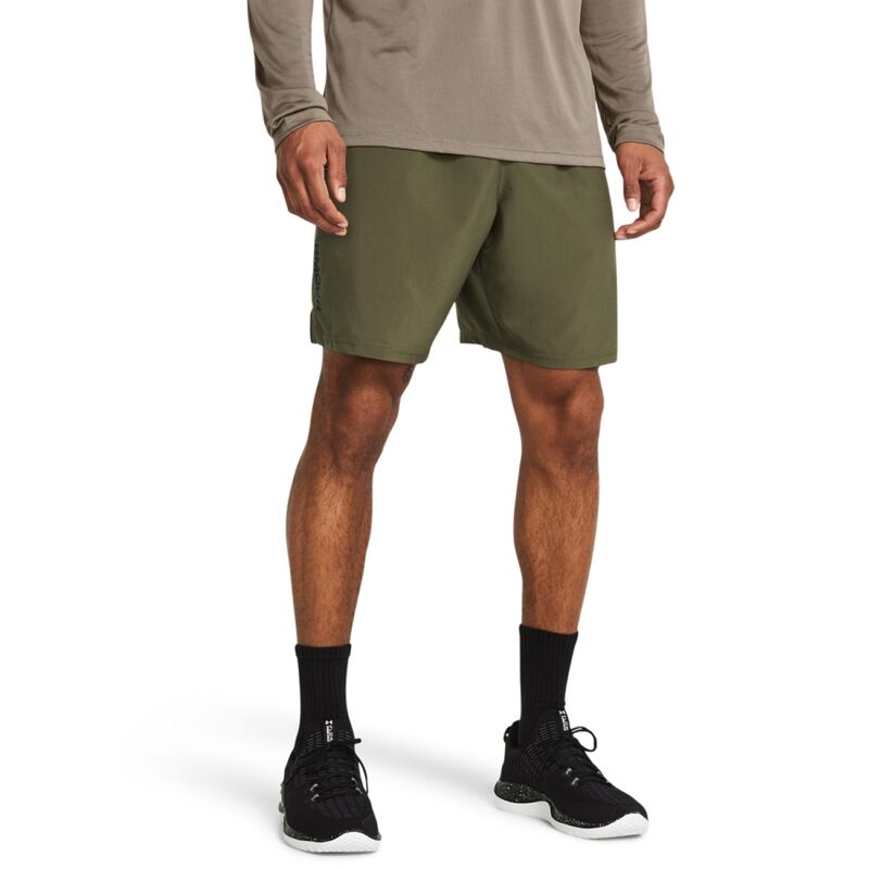 UA Shorts Tech Woven Wordmark, Marine OD Green/Black 