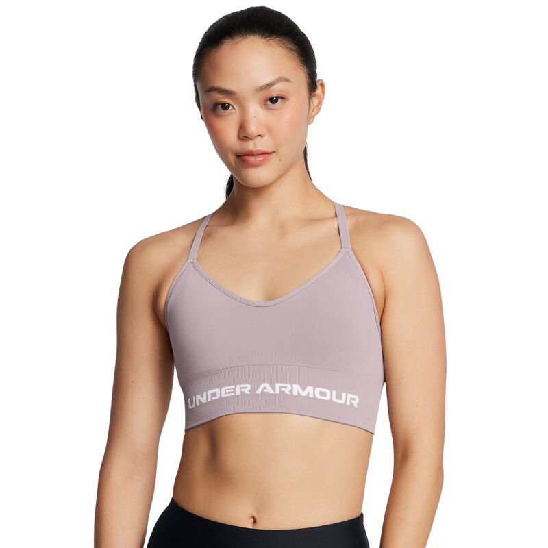 UA Women's Sports Bra Vanish Seamless Low, Tetra Grey/White 