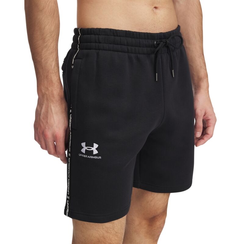 UA Shorts Icon Fleece Taping, Black/White  