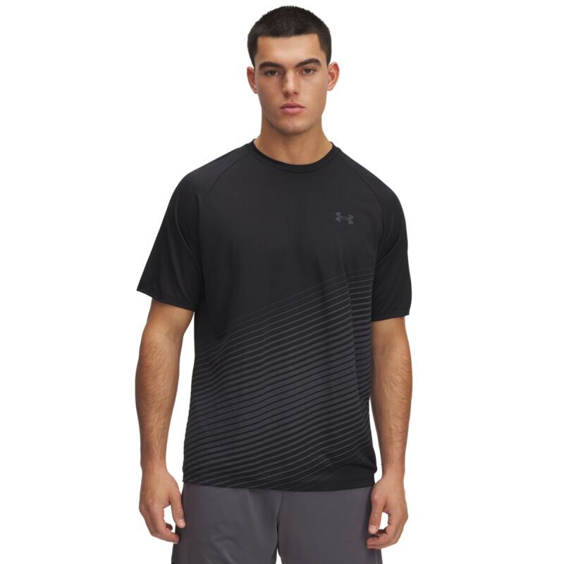 UA Shirt Tech Fade SS, Black/Titan Gray 