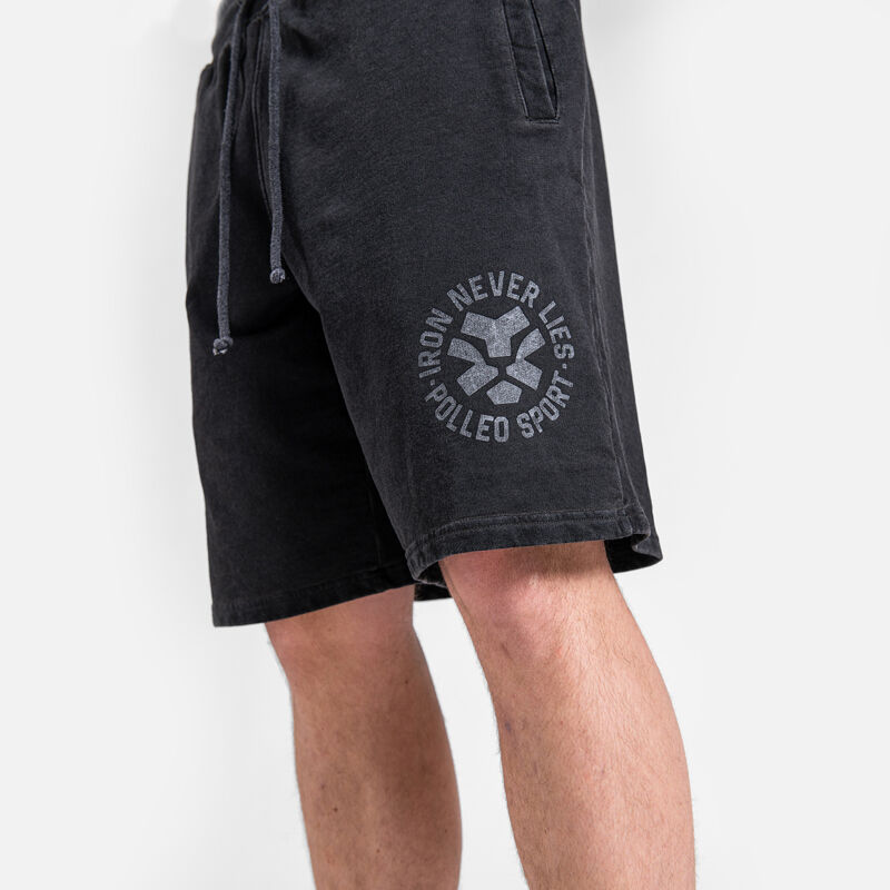 Polleo Men's Strive Washed Shorts, Grey 