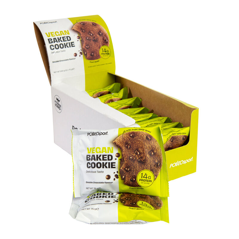 Polleo Sport Vegan Baked Cookie, 12 x 75 g 