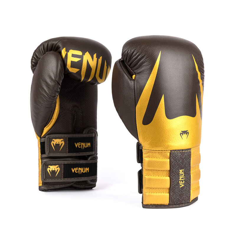 Venum Reverso Boxing Gloves, Chocolate/Gold 