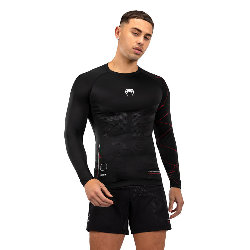 Venum Tactical XT Rashguard Long Sleeves, Black/Fire Red 