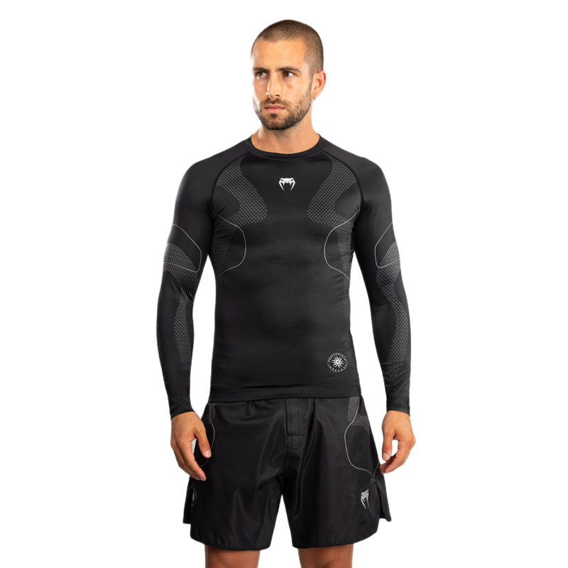 Venum Nexus Long Sleeve Rashguard, Black/Silver 