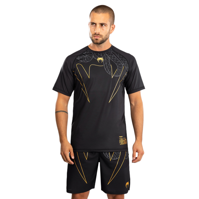 Venum T-Shirt Serpenti Dry-Tech, Black/Silver/Gold 