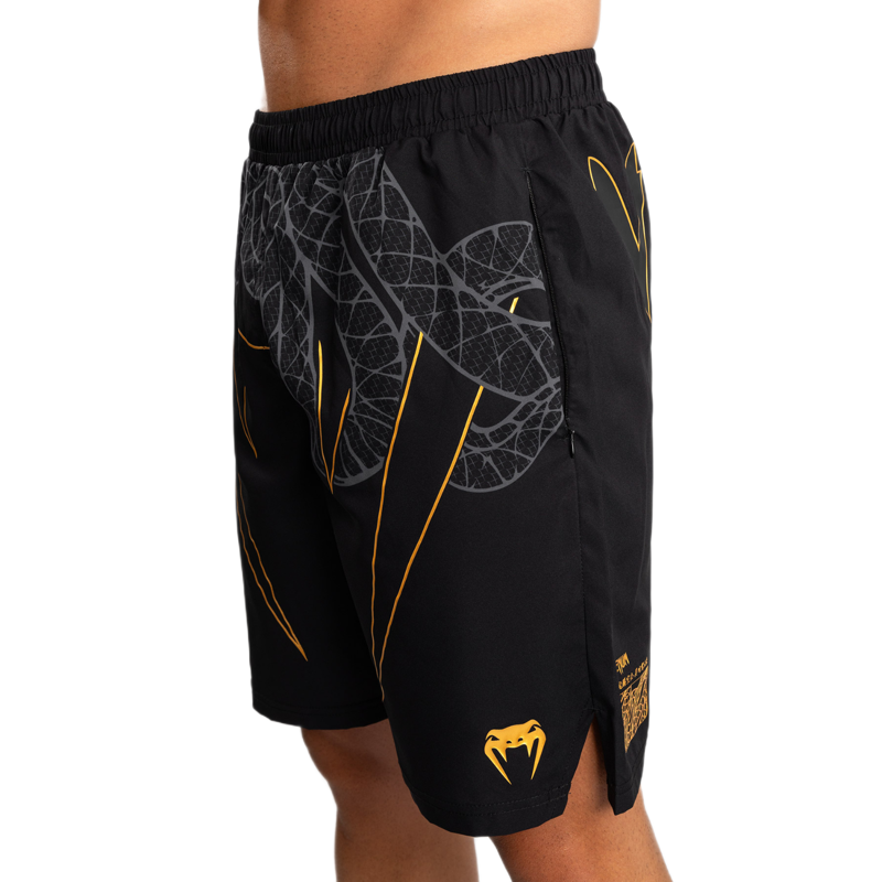 Venum Serpenti Training Shorts, Black/Silver/Gold 