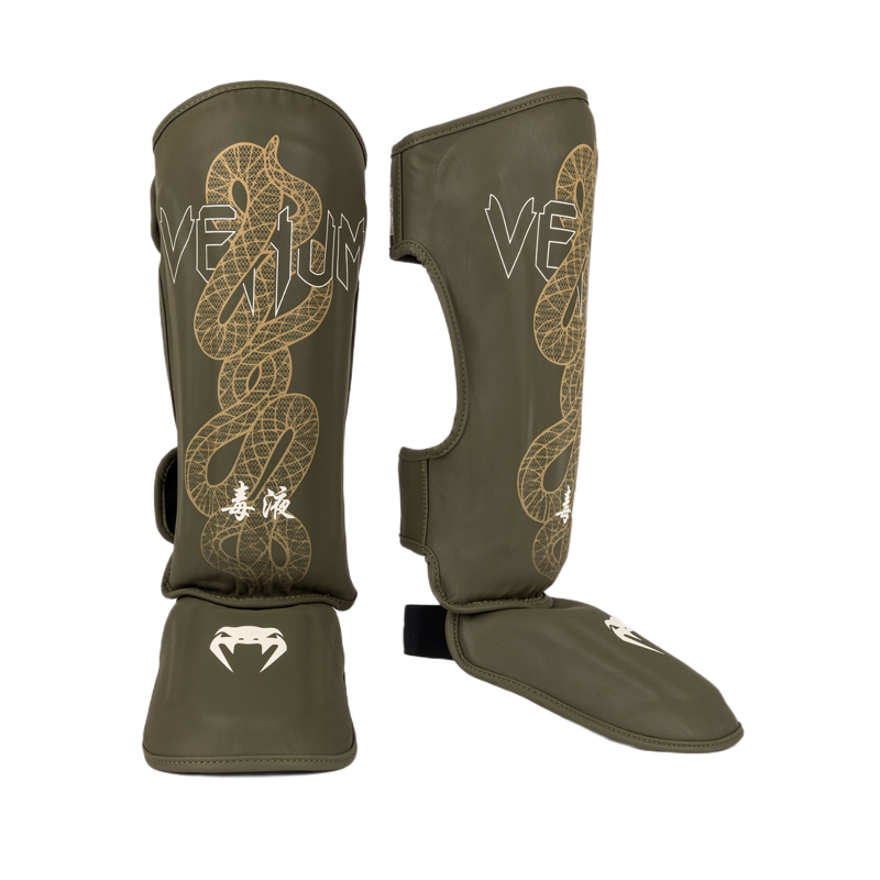 Venum Serpenti Shin Guards, Khaki/Bronze/Ivory 