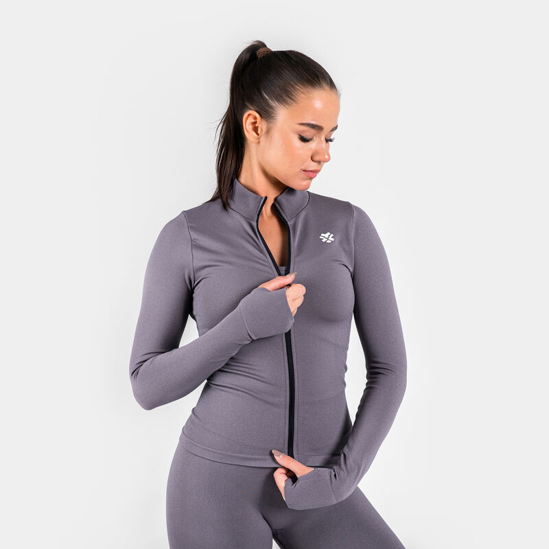 Polleo Women's Fierce Seamless Jacket, Grey 