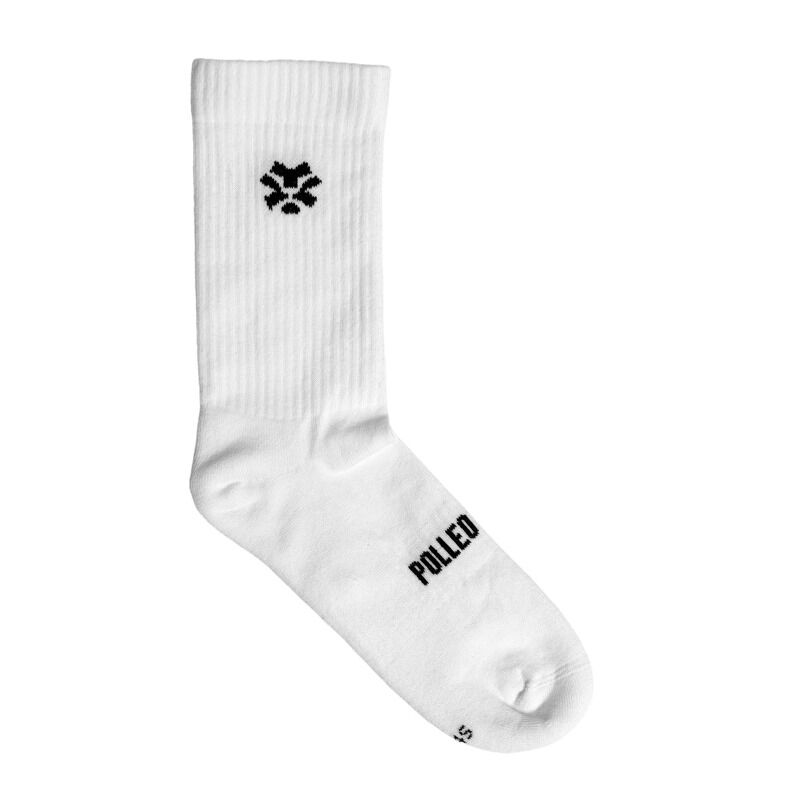 Polleo Men's Zenith Statement Crew Socks, 3 pack, White - 39 