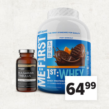 1st Whey, 2270 g + Bulgarian Tribulus, 90 kapsul, 64,99€